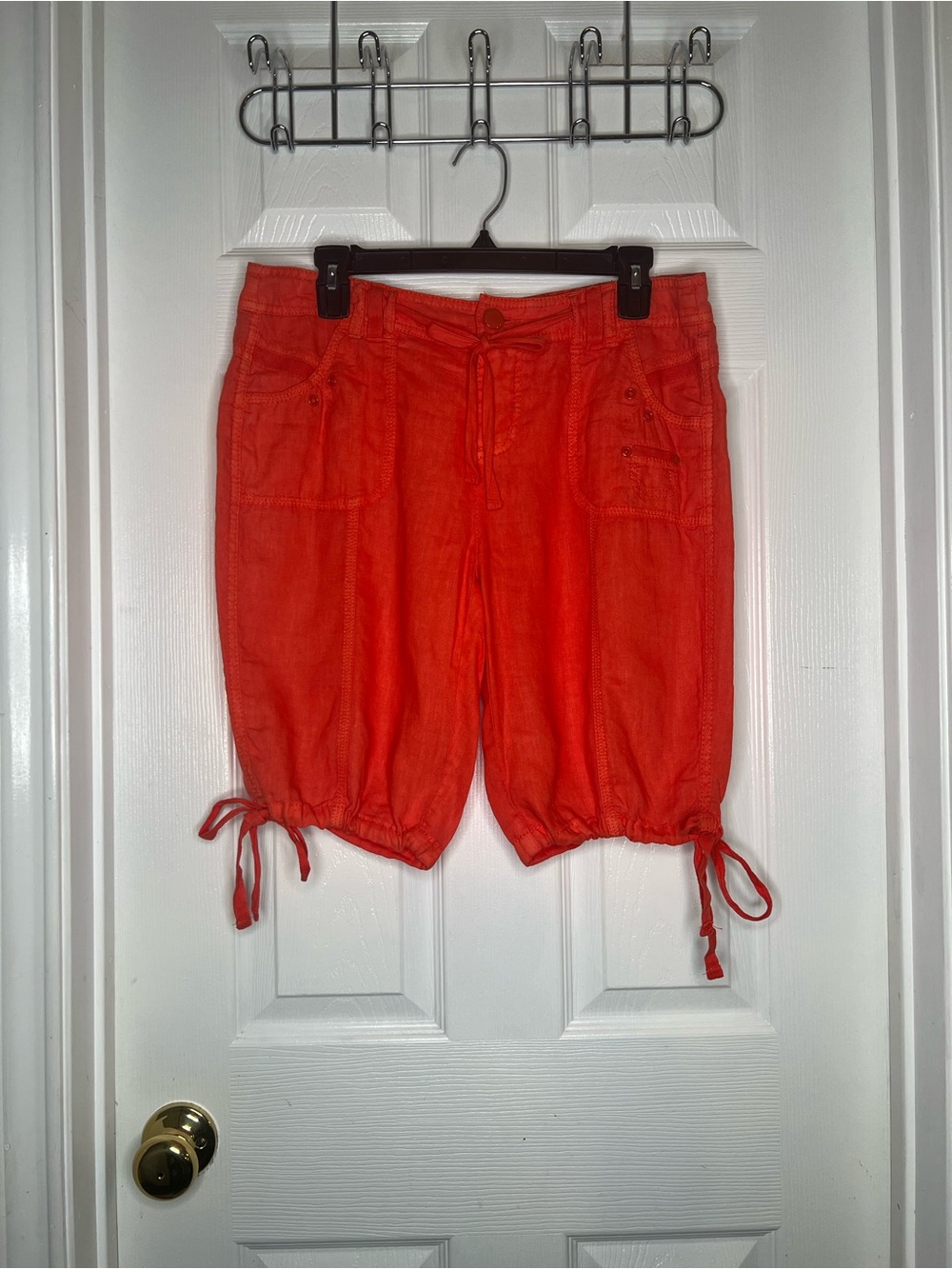 Blue Earth Red Drawstring Bermuda Shorts - Picture 4 of 8